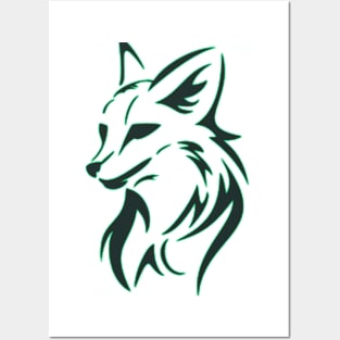 Black Fox T-shirt Posters and Art